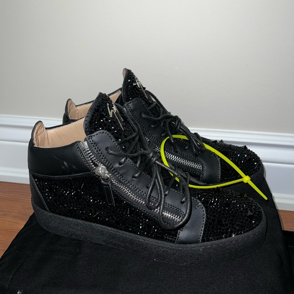 Giuseppe Zanotti Black Studded Sneakers - Picture 3 of 3